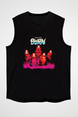 Deep Purple Baskılı Unisex Siyah Kolsuz Tişört