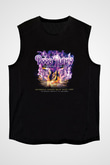 Deep Purple Baskılı Unisex Siyah Kolsuz Tişört