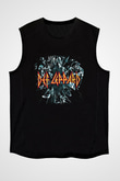 Def Leppard Baskılı Unisex Siyah Kolsuz Tişört