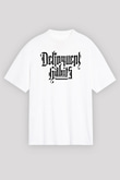 Delinquent Habits Baskılı Beyaz Unisex Oversize Tişört - Tshirt