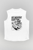 Delinquent Habits Baskılı Beyaz Unisex Kolsuz Tişört - Tshirt