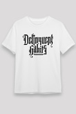 Delinquent Habits Baskılı Unisex Beyaz Tişört - Tshirt