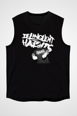 Delinquent Habits Baskılı Unisex Siyah Kolsuz Tişört - Tshirt
