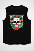 Delinquent Habits Baskılı Unisex Siyah Kolsuz Tişört - Tshirt