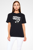 Delinquent Habits Baskılı Unisex Siyah Tişört - Tshirt