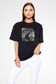 Demolition Hammer Baskılı Unisex Siyah Oversize Tişört