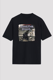 Demolition Hammer Baskılı Unisex Siyah Oversize Tişört