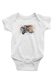 Demon Slayer Baskılı Beyaz Unisex Bebek Body - Zıbın