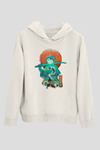 Demon Slayer Baskılı Beyaz Unisex Hoodie