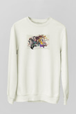 Demon Slayer Baskılı Beyaz Unisex Sweatshirt