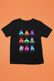 Demon Slayer Baskılı Unisex Siyah Çocuk Tişört - Tshirt