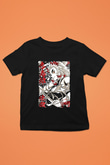 Demon Slayer Baskılı Unisex Siyah Çocuk Tişört - Tshirt