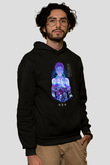 Demon Slayer Baskılı Unisex Siyah Hoodie