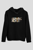 Demon Slayer Baskılı Unisex Siyah Hoodie