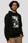 Demon Slayer Baskılı Unisex Siyah Hoodie