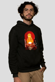 Demon Slayer Baskılı Unisex Siyah Hoodie