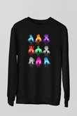 Demon Slayer Baskılı Unisex Siyah Sweatshirt