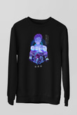 Demon Slayer Baskılı Unisex Siyah Sweatshirt