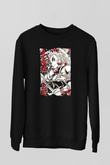Demon Slayer Baskılı Unisex Siyah Sweatshirt