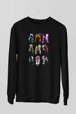 Demon Slayer Baskılı Unisex Siyah Sweatshirt