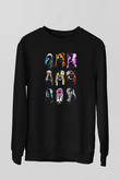 Demon Slayer Baskılı Unisex Siyah Sweatshirt
