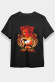 Demon Slayer Baskılı Unisex Siyah Tişört - Tshirt