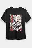 Demon Slayer Baskılı Unisex Siyah Tişört - Tshirt