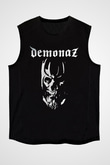 Demonaz Baskılı Unisex Siyah Kolsuz Tişört