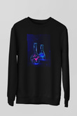 Deney Tüpleri Baskılı Unisex Siyah Sweatshirt