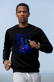 Deney Tüpleri Baskılı Unisex Siyah Sweatshirt