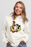Deney Yapan Laborant Baskılı Unisex Beyaz Hoodie