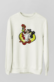 Deney Yapan Laborant Baskılı Unisex Beyaz Sweatshirt