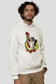 Deney Yapan Laborant Baskılı Unisex Beyaz Hoodie