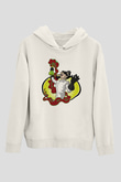 Deney Yapan Laborant Baskılı Unisex Beyaz Hoodie