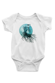 Deniz canlıları Baskılı Beyaz Unisex Bebek Body - Zıbın