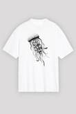 Deniz canlıları Beyaz Unisex Oversize Tişört T-Shirt