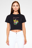 Denver, the Last Dinosaur Siyah Crop Top Tişört