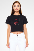 Depeche Mode Baskılı Unisex Siyah Crop Top Tişört