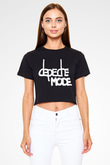 Depeche Mode Siyah Crop Top Tişört