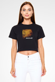 Despised Icon Baskılı Unisex Siyah Crop Top Tişört