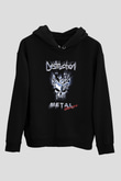 Destruction Baskılı Unisex Siyah Hoodie