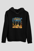 Destruction Baskılı Unisex Siyah Hoodie