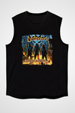 Destruction Baskılı Unisex Siyah Kolsuz Tişört