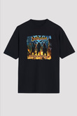 Destruction Baskılı Unisex Siyah Oversize Tişört
