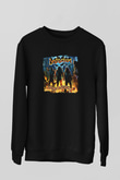 Destruction Baskılı Unisex Siyah Sweatshirt