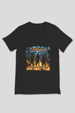 Destruction Baskılı Unisex Siyah V Yaka Tişört