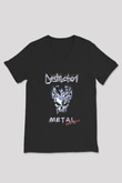 Destruction Baskılı Unisex Siyah V Yaka Tişört