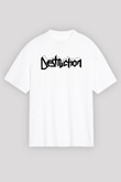 Destruction Beyaz Unisex Oversize Tişört T-Shirt