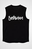Destruction Siyah Unisex Kolsuz Tişört