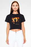 Deus Ex Siyah Crop Top Tişört